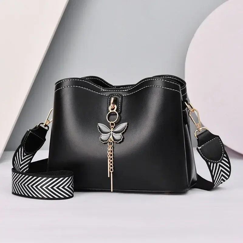 2024 Women White Handbag Butterfly Tassel