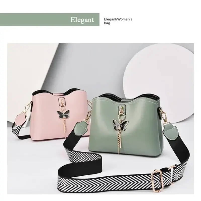 2024 Women White Handbag Butterfly Tassel