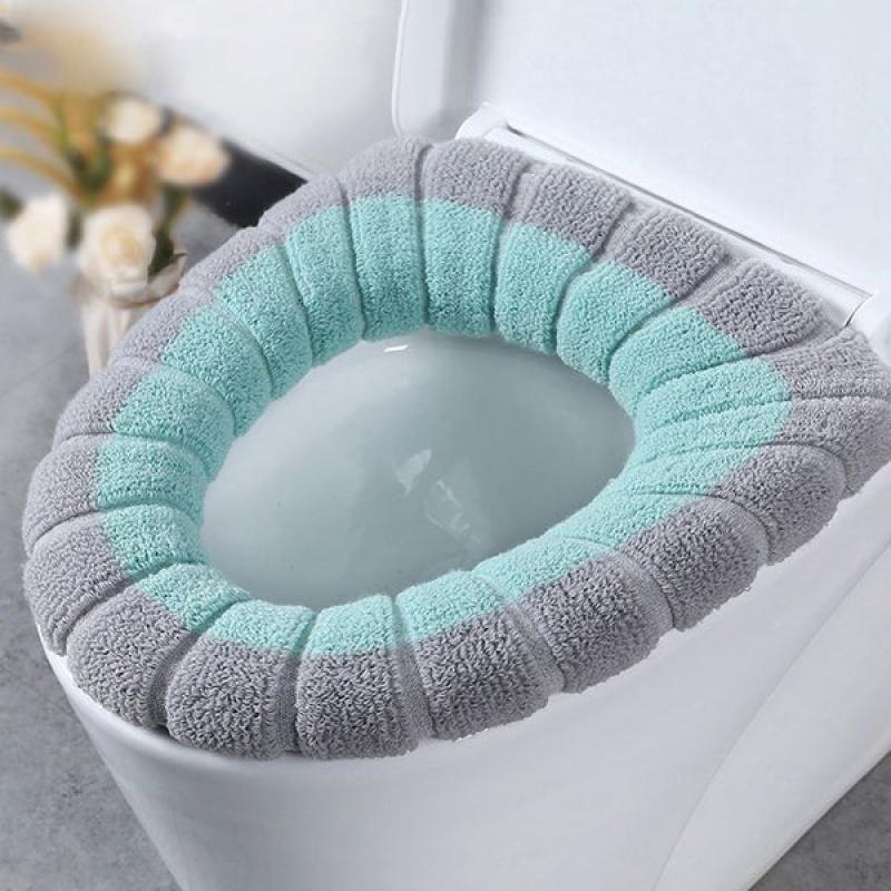 Soft Toilet Seat Cover with Lifter, Warm, Comfortable & Washable, for All Types of Toilet Seats