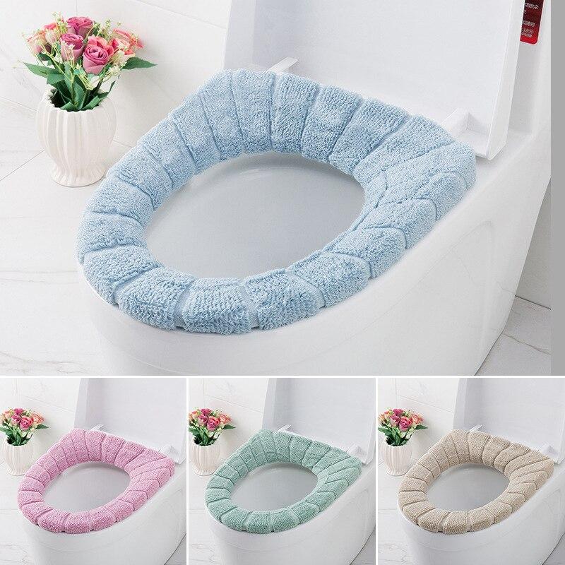 Soft Toilet Seat Cover with Lifter, Warm, Comfortable & Washable, for All Types of Toilet Seats