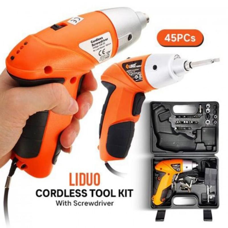 Electric Screwdriver 45 PCS Rechargeable Cordless Set 4.8V Power Drill Bit Kit