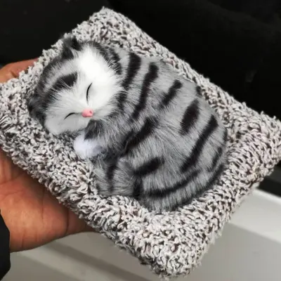 Sleeping Cute Cat for Car Dashboard and Home Decor