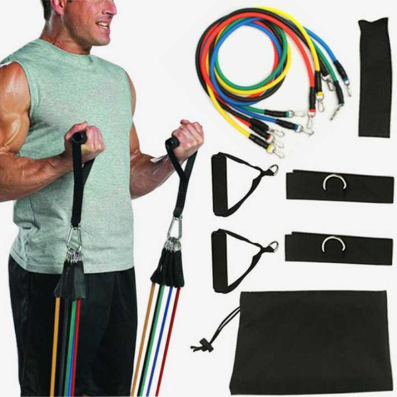 11pcs Pull Rope Fitness Exercises Resistance Bands with handle set
