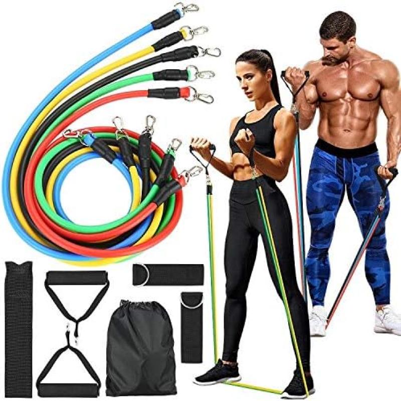 11pcs Pull Rope Fitness Exercises Resistance Bands with handle set